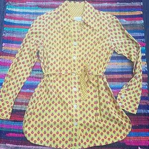 SOLD 1970s Vintage Saks 5th Ave Flower Power Shirt
